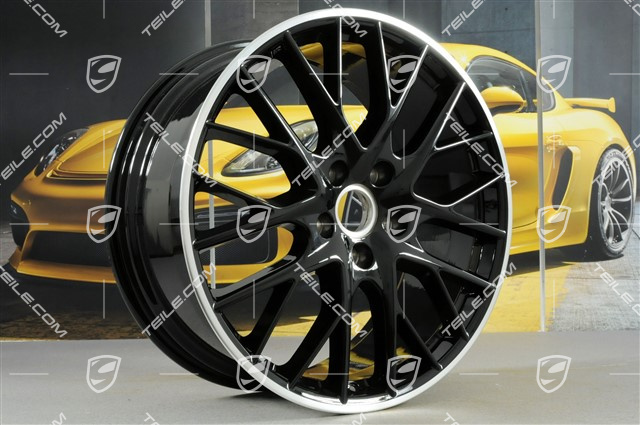 21" Felga Panamera Sport Design, 9,5J x 21 ET71, ramiona felgi czarny wysoki połysk