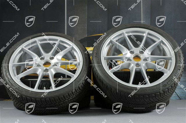 20" Carrera S (III) Winterräder Satz, 8,5J x 20 ET51 + 11J x 20 ET70 + NEUE Michelin Winterreifen 245/35 ZR20 + 295/30 ZR20
