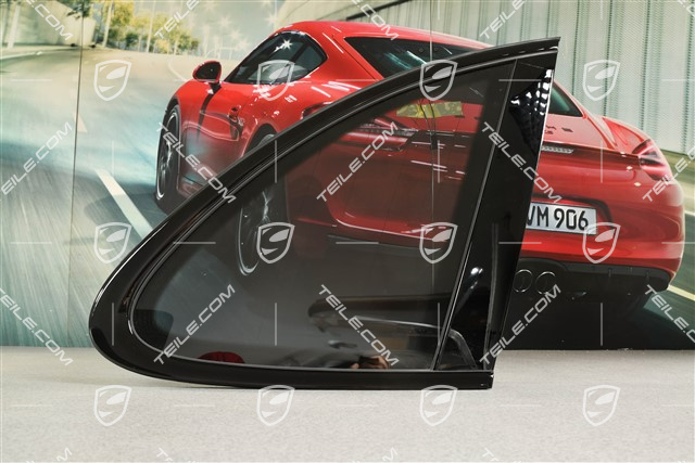 Seitenscheibe mit Zierleiste, mit Antenna, Aluminium-Paket Schwarz, getönt, R