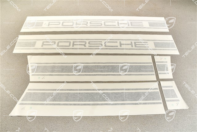Dekorschriftzug „PORSCHE“ Seitlich, L+R, Schwarz