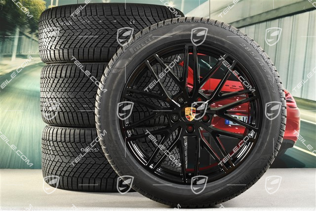 21-inch RS Spyder Design winter wheel set, rims 9,5J x 21 ET46 + 11,0J x 21 ET58 + NEW Pirelli winter tyres 285/45 R21 + 305/40 R21, with TPMS, black high gloss