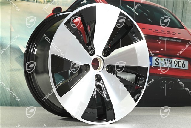20" Macan wheel rim, 10J x 20 ET49, black high gloss