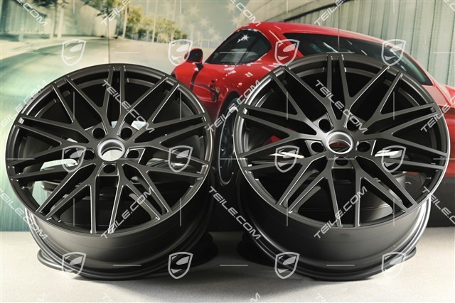 21" Komplet felg Cayenne RS Spyder Design, 11J x 21 ET58 + 9,5J x 21 ET46, Turbonite