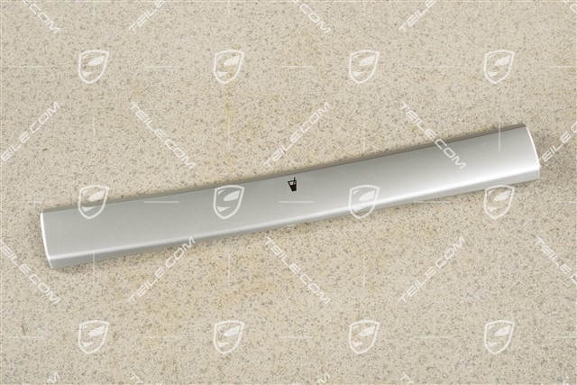 Dashboard / cup holder trim moulding, middle / centre, LHD, Galvano silver