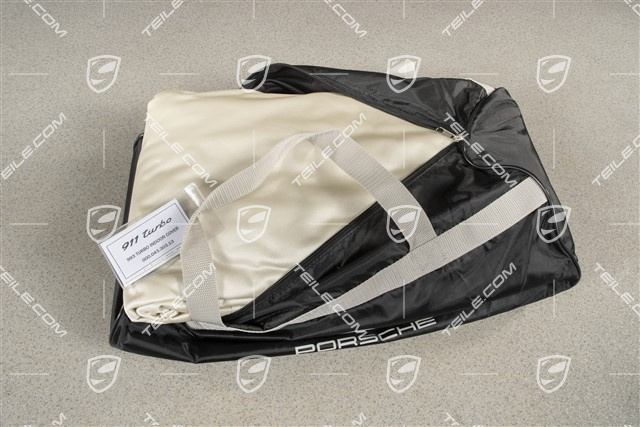 C2 / C4 / Turbo Abdeckhülle, Innen, farbig Porsche Wappen und Schwarzes Schriftzug / Fahrzeug mit Spoiler (Flügel)