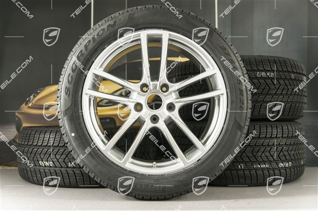 20-inch Cayenne Sport winter wheel set, rims 9J x 20 ET50 + 10,5J x 20 ET64 + Pirelli winter tyres 275/45 R20 + 305/40 R20, with TPMS