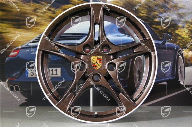 18" Cayman S II Felgensatz (Facelift), Macadamia Metallic, 8 J x 18 ET 57 + 9 J x 18 ET 43