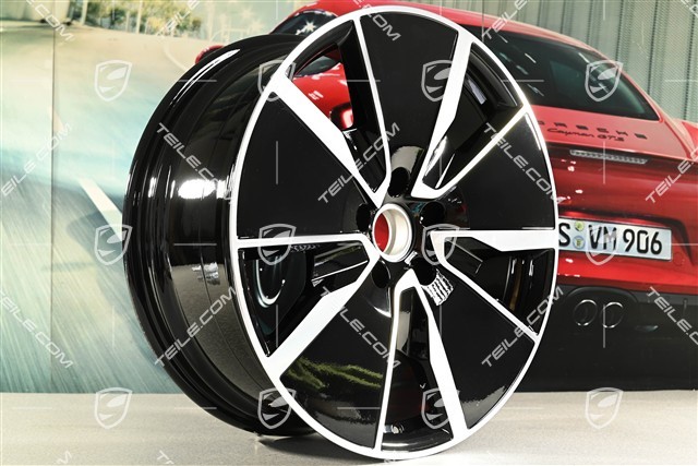 21-inch Macan Turbo wheel rim set, 8,5J x 21 ET27 + 10,5J x 21 ET47, black high gloss
