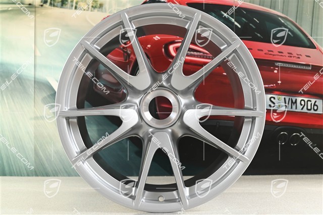 19-inch Rims set GT3RS II 4.0 / GT2RS, GT-Silber, 9J x 19 ET47 + 12J x 19 ET48