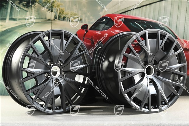 20-inch Turbo S Aero Design wheel rim set, 9J x 20 ET54 + 11J x 20 ET60, in anthracite grey