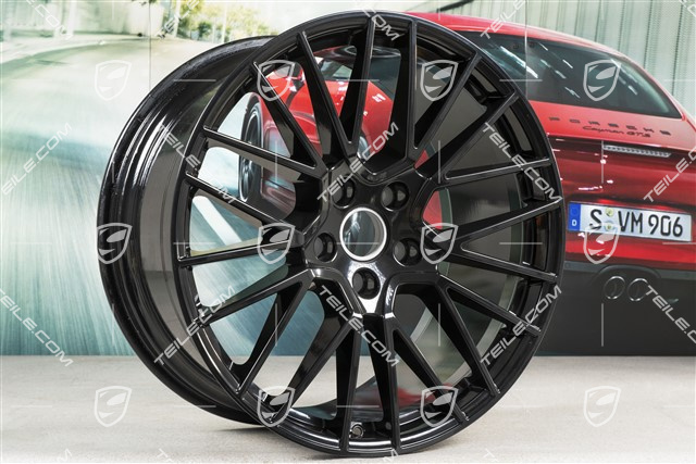 21" Felgensatz Cayenne RS Spyder, 11J x 21 ET58 + 9,5J x 21 ET46, schwarz hochglanz