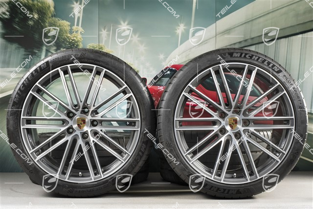 21" Turbo IV Sommerräder, Felgen 9,5J x 21 ET71 + 11,5J x 21 ET69 + Michelin Sommerreifen 275/35 ZR21 + 325/30 ZR21, mit RDK-Sensoren, nur für Turbo S E-Hybrid
