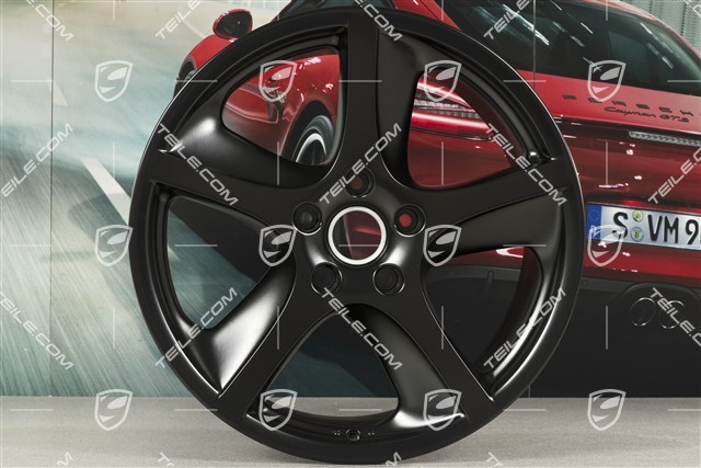 20-inch Cayenne SportTechno wheel set, front 9-inch + rear 10-inch, black satin mat