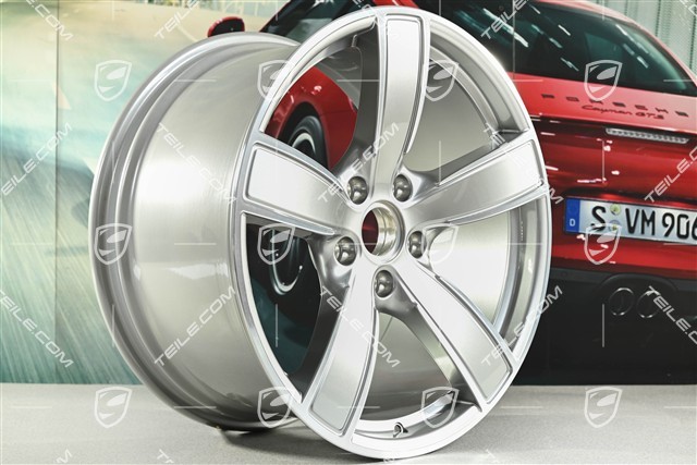 20" Komplet felg Carrera Sport, 8,5J x 20 ET57 + 10,5J x 20 ET47, Platinsilber Metallic