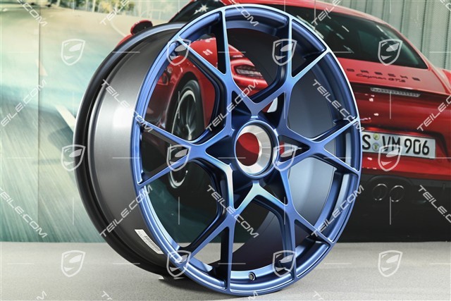 GT4RS 20" wheel rim set, aluminium, 8,5J x 20 ET61 + 11J x 20 ET50, indigo blue