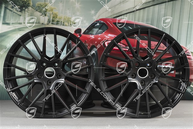 21-inch wheel rim set Cayenne RS Spyder, 11J x 21 ET58 + 9,5J x 21 ET46, black satin matt