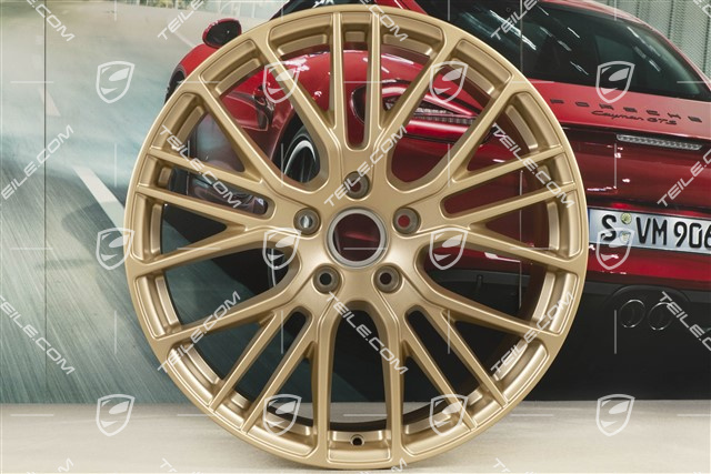 21-inch wheel rim set Panamera Exclusive Design Sport, 9,5J x 21 ET71 + 11,5J x 21 ET69, Aurum satin mat
