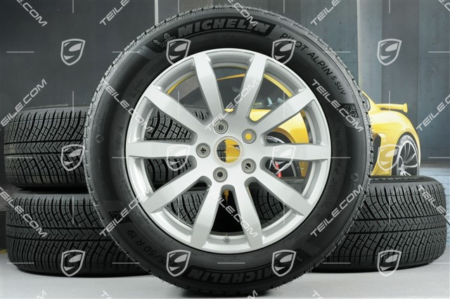 19-inch Cayenne S winter wheel set, rims 8,5J x 19 ET47 + 9,5J x 19 ET54 + NEW Michelin winter tyres 255/55 R19 + 275/50 R19, with TPMS