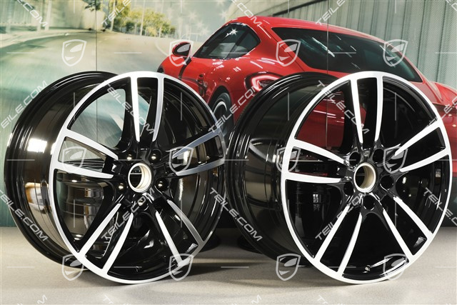 20-inch Cayenne Sport wheel rim set, 10,5J x 20 ET64 + 9J x 20 ET50, black