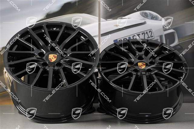 19-inch SportDesign wheel set, 8J x 19 ET57+ 11J x 19 ET51, black high gloss