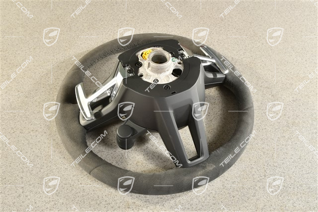Sportlenkrad 3-Speichen, Beheizbar, Alcantara Race Tex, Schwarz / Sport Chrono Paket Plus