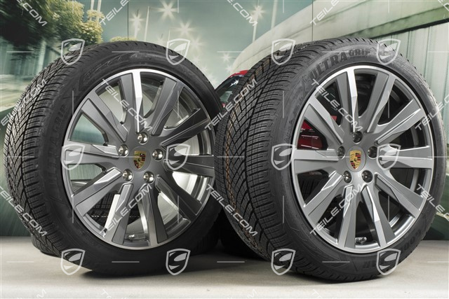 20" Taycan Tequipment Design Winterräder Satz, Felgen 9J x 20 ET54 + 11J x 20 ET60, Goodyear Winterreifen 245/45 R20 + 285/40 R20