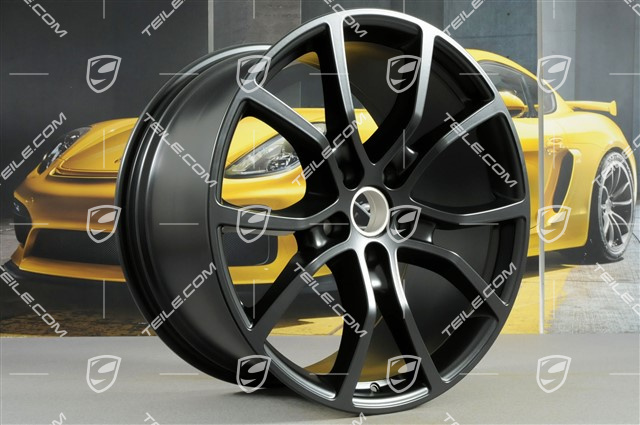 21-inch wheel rim, Cayenne Exclusive Design,11J x 21 ET58,  black satin-mat