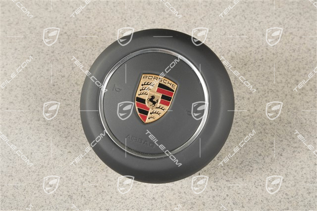 Steering wheel Airbag unit, leather, Black