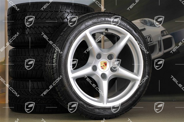 18" Komplet kół zimowych Carrera III, 8J x 18 ET 57 + 11J x 18 ET 51, C4/C4S