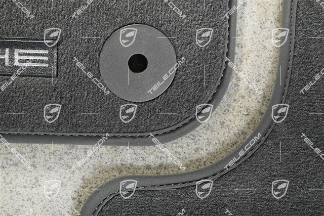 Fußmatten Satz, Velours, 4-teilig, Schiefergrau