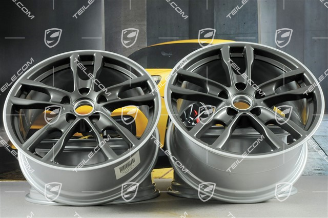 19" Boxster S III Felgensatz, 8J x 19 x ET 57 + 9,5J x 19 x ET 45, Felgenstern in Achatgraumetallic