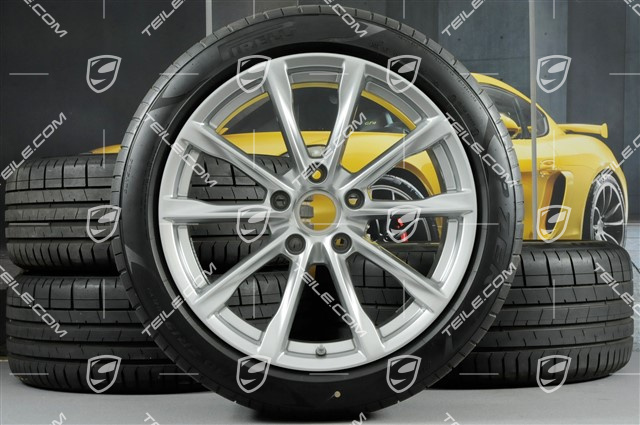 19" Boxster S Sommerräder Satz, Felgen 8J x 19 ET57 + 10J x 19 ET45 + NEUE Pirelli P Zero Sommerreifen 235/40 R19 + 265/40 R19