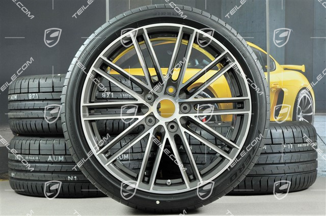 20-inch Turbo IV wheels set, rims 8,5J x 20 ET57 + 10,5J x 20 ET47 + Pirelli summer tires 235/35 ZR20 + 265/35 ZR20, with TPMS