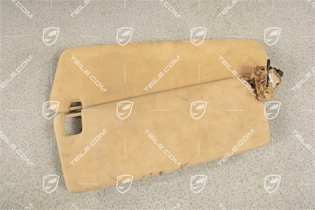 Sonnenblende, mit Spiegel, Sandbeige, Alcantara, R