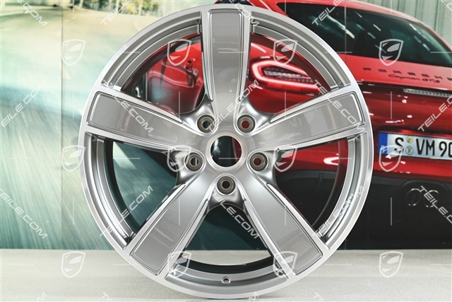 20" Komplet felg Carrera Sport, 8,5J x 20 ET57 + 10,5J x 20 ET47, Platinsilber Metallic