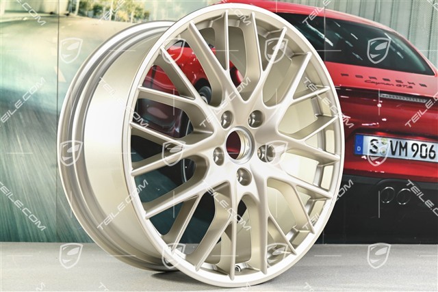 21-inch wheel rim Panamera Sport Design, 9,5J x 21 ET71, white gold metallic silky shine