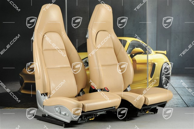 Seats, el adjustable, Lumbar, leather, Luxor Beige, used traces, L+R