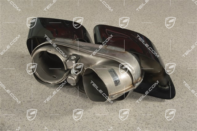 Tail pipe, Turbo, Black, L