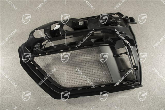 Front bumper retainer frame / grille / vent, lateral, Spyder, Black matte, L
