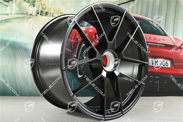 21" Felge Carrera GTS, 11,5J x 21 ET79, Zentralverschluss, Schwarz Seidenmatt