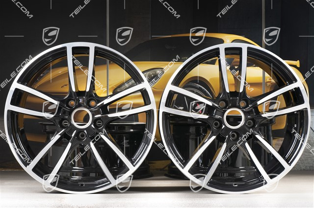 20" Cayenne Sport Felgensatz, 10,5J x 20 ET64 + 9J x 20 ET50, Schwarz