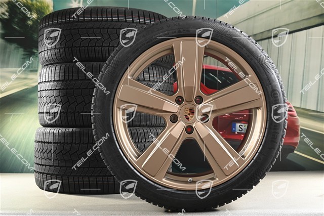 22-inch winter wheel set Cayenne Exclusive Design Sport, wheel rims 10J x 22 ET48 +11,5J x 22 ET52 + NEW Continental winter tyres 285/40 R22 + 315/35 R22,  neodyme