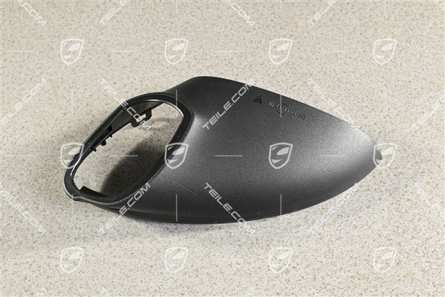 Spiegelgehäuse / Spiegel, Blende unten, Schwarzmatt, R