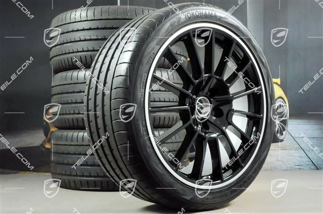 21" Sommerräder Satz, Cayenne SportPlus, Felgen 10Jx21 ET50 + 10Jx21 ET45, Reifen 295/35 R21Y, in Schwarz