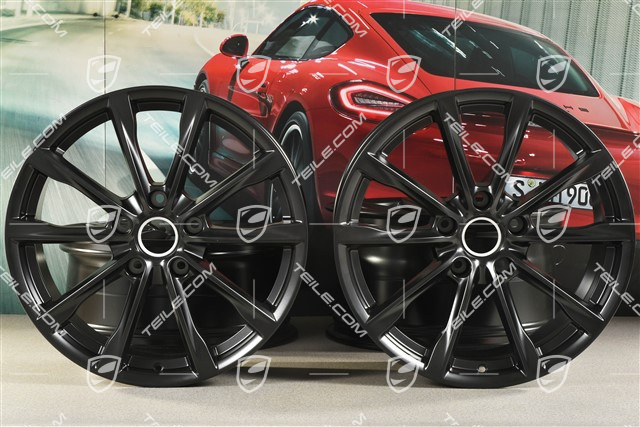 19-inch Boxster S wheel rim set, 8J x 19 ET57 + 10J x 19 ET45, black silky gloss / mat