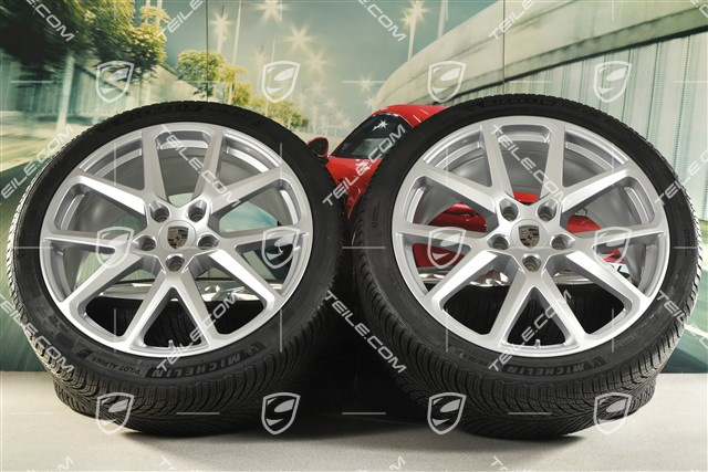 21-inch Panamera SportDesign Winter wheel set, wheel rims 9,5J x 21 ET71 + 10,5J x 21 ET71 + Michelin Pilot Alpin 5 winter tyres 275/35 R21 + 315/30 R21, silver metallic