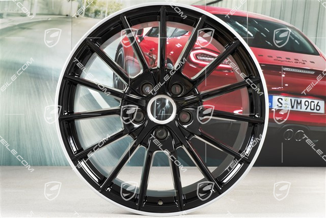 20-inch Panamera Sport wheel set, 9,5J x 20 ET 65 + 11,5 J x 20 ET 63, rims arms in black