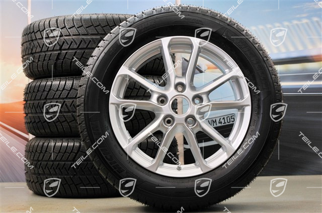18-inch winter wheels set "Cayenne" facelift 2014->, alloy rims 8J x 18 ET53 + Michelin winter tyres 255/55 R18, with TPM