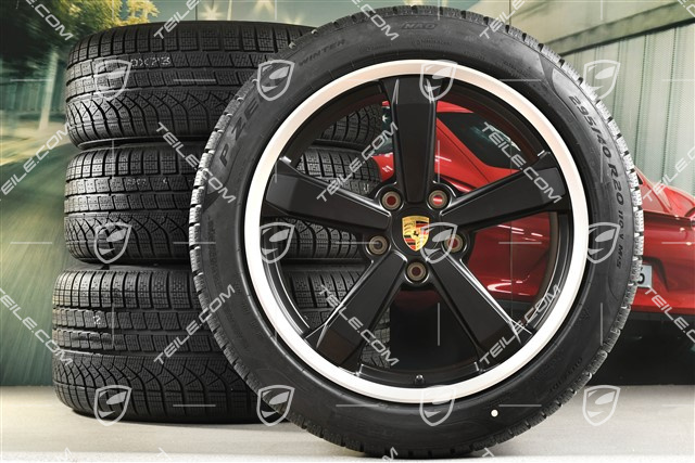 19"+20" Dakar winter wheel set, wheel rims 8J x 19 ET38 + 11,5J x 20 ET68 + NEW Pirelli winter tyres 245/45 R19 + 295/40 R20, black satin matt