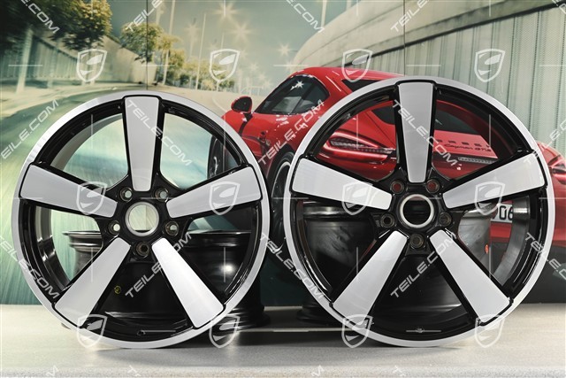 20"+21" Carrera Classic wheel rim set, rims 8.5J x 20 ET50 + 11.5J x 21 ET79, black high gloss